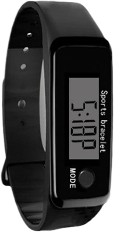 Stappenteller Horloge - Activiteit Tracker - Fitness Meten - Nauwkeurige Tellers - 17.8 x 15.9 cm - Wit Zwart