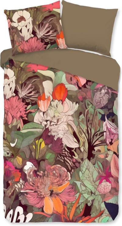 Good Morning dekbedovertrek bloemen - 1 persoons 140x200/220 cm - Multi - 100% Katoen renforc�