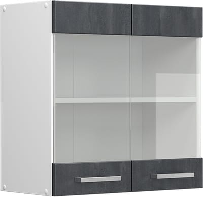 Vicco R-Line Glazen keukenkast – 60 cm Zwart beton