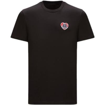Moncler SS23 Ronde Hals Logo Korte Mouw T-shirt Heren Tops Zwart I20918C000418390T999 S black
