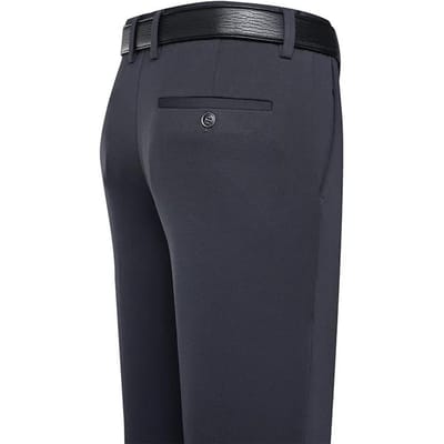 Herenbroeken Zomer Dunne Zakelijke Casual Broeken Klassiek Effen Kleur Elastisch Comfortabel Los Recht Herenkleding 42 black