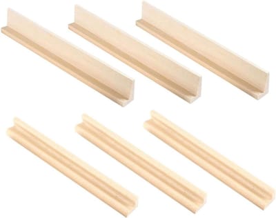 Houten Domino Trays - Kaarthouders Display - Creatieve Projecten - Duurzame Letter Bases - 6 Stuks - Lichtgeel