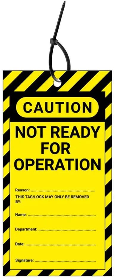 LOTO tags not ready for operation EN - 10 stuks - inclusief tiewraps