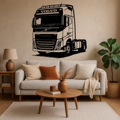BR2Laser Volvo FH – Wanddecoratie – Lasergesneden Hout – Vrachtwagen kunst– 75 cm hoog