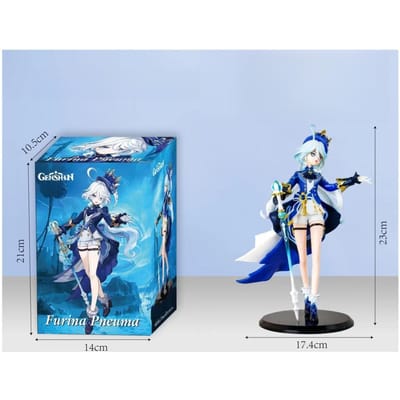23cm Furina Figuur Spel Genshin Impact PVC Actiefiguur Anime Schattig Meisje Focal Focalors Verzamelen Model Speelgoed Pop Cadeau With box blue
