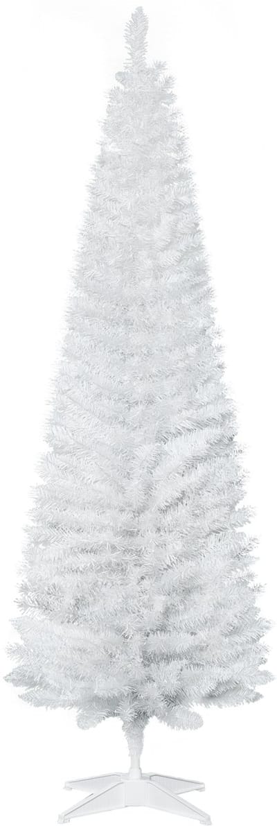 HOMCOM Kerstboom Kunststof, Metaal Ø55 x 180H cm Wit