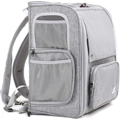 Sac de transport pour animaux de compagnie, sac à dos respirant et Portable pour chat, sac Transparent de voyage en plein air pour chats et petits chiens, transportant des fournitures pour animaux de compagnie white