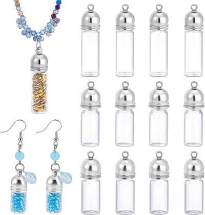 Set van 12 glazen flessen in 3 verschillende maten voor creatief gebruik en decoratie