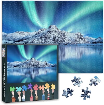 Puzzel 1000 stukjes - Legpuzzel Volwassenen - Ontspanning Thuis - Gedetailleerd Noorderlicht - 70 x 50 cm - Aurora