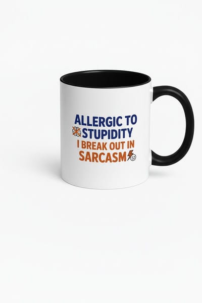 Allergic To Stupidity mok - Grappige Koffiemok