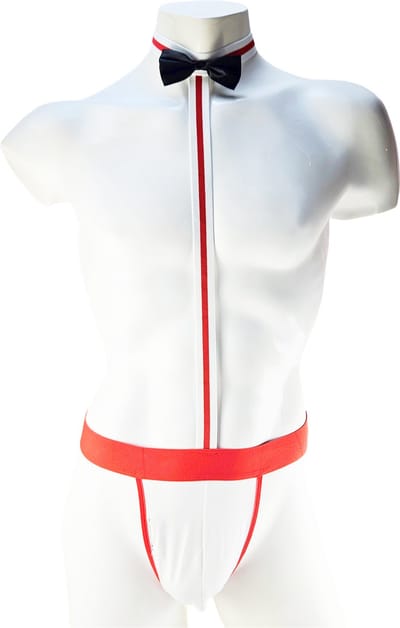 BamBella ® - Bondage pak -Onesize - body suit - Heren- - Erotische jumpsuit Man lingerie Rood rollenspel kleding valentijn voor mannen