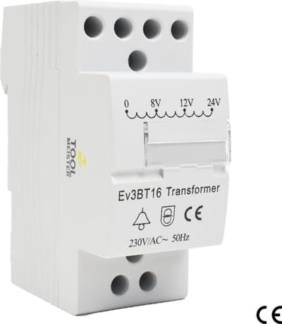 Tool Meister BT08 - Beltransformator voor Deurbel - Universele Beltrafo - Transformator - Op Maat voor Google Nest, Eufy, Ring, Deurbel, Intercom - DIN-Rail montage - Max 8VA (8W)