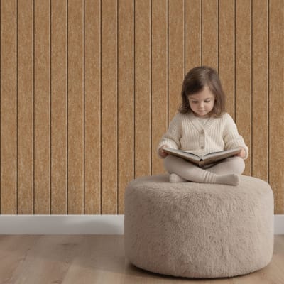 Wandpaneel vilt, lattenwand 100 mm, bruin beige – 2950 x | 9mm dik | Verbetert de akoestiek | Eenvoudige montage | Wanddecoratie
