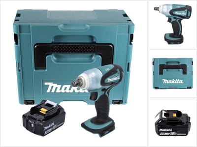 Makita DTW 251 F1J accu slagmoersleutel 18 V 230 Nm 1/2" + 1x oplaadbare accu 3.0 Ah + Makpac - zonder oplader