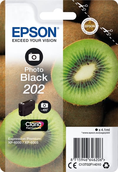 Epson Kiwi enkelverpakking fotozwart 202 Claria premium inkt