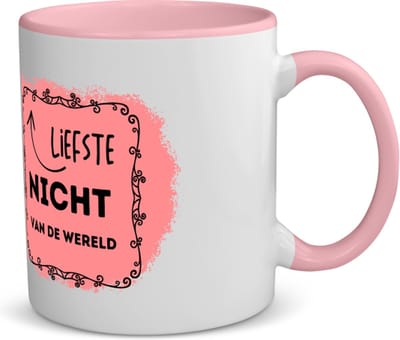 Akyol - liefste nicht van de wereld koffiemok - theemok - roze - Nicht - de liefste nicht - verjaardag - cadeautje voor nicht - kado - geschenk - 350 ML inhoud