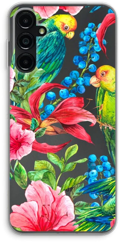 Case Company® - Hoesje geschikt voor Samsung Galaxy A14 hoesje - Papegaaien - Soft Cover Telefoonhoesje - Bescherming aan alle Kanten en Schermrand