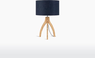 GOOD&MOJO Tafellamp Annapurna - Blauw/Bamboe - Ø36cm - Scandinavisch,Bohemian