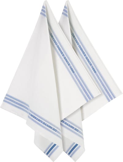 De Witte Lietaer Theedoek Dish, Blauw - 2 stuks - 65 x 70 cm - Katoen/Linnen