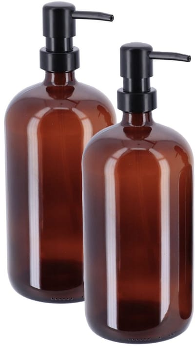 Tendance Zeeppompje/dispenser - 2x - amber - glas - 10 x 23 cm - 1000 ml