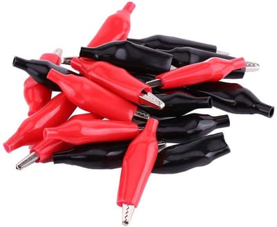 Cocoplus - Testleidingen - Alligator Clip - 20 stuks - 28 MAN - Voeding - Batterij - Zwart - Geschikt voor testapparatuur met accu - Metalen alligatorclip set van 20 stuks