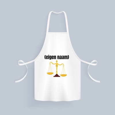 Akyol - rechter weegschaal Keukenschort - Advocaat - advocaten - met eigen naam - leuk cadeau voor iemand die advocaat is - cadeau - kado - 82 bij 71 cm