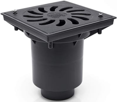 Parkeerplaatsafvoer - Afvoersysteem Tuin - Watermanagement Oprit - Gietijzeren Rooster - 24.5 cm - Zwart