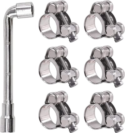6 Stuks 20-22mm T-Bolt Slangklemmen van RVS - Verstelbare Klemmen voor Slangen met 0,8"-0,9" Diameter - Duurzaam en Sterk voor Diverse Toepassingen