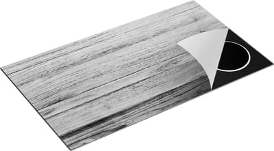 Chefcare Inductie Beschermer Bruine Houten Achtergrond - Hout - Zwart Wit - 90x50 cm - Afdekplaat Inductie - Kookplaat Beschermer - Inductie Mat