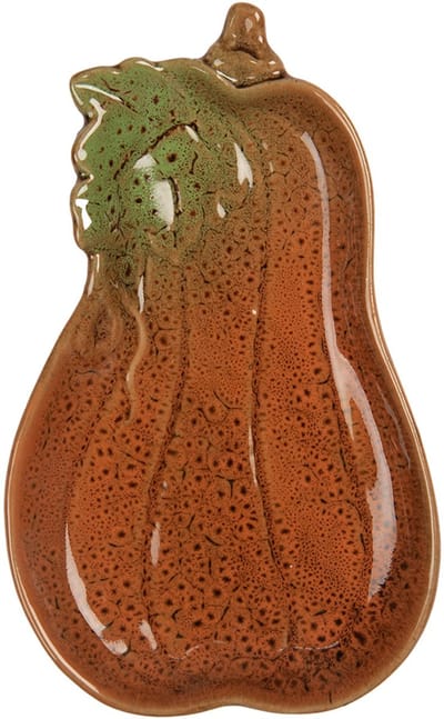 Clayre & Eef Decoratie schaal Pompoen 17x10x2 cm Oranje Keramiek