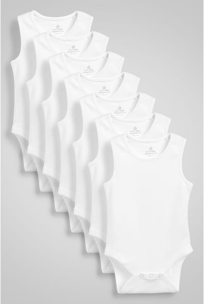 Next - Pasgeboren unisex - Set van 7 babyrompertjes - Wit