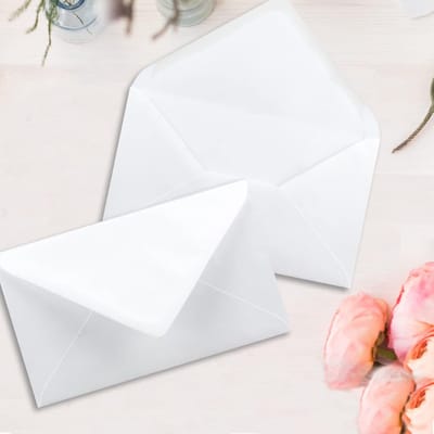 Witte DIN B6 Enveloppen 125x195mm met Natte Sluiting - 100 Stuks