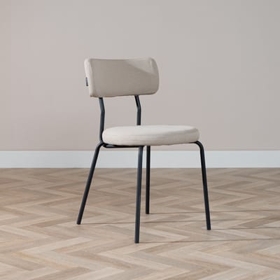 Bronx71® Scandinavische eetkamerstoel Lyon taupe gerecyclede stof stapelbaar - stoel
