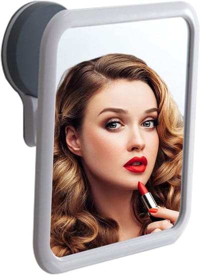 Mistvrije Douche Spiegel met Zelfklevende Bevestiging, Vierkante Galvanized Vanity Mirror voor Badkamer en Douchegebruik