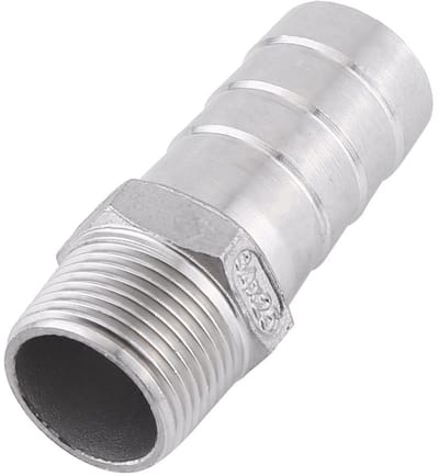 Dailygoods- Slangkoppeling Roestvrij Staal - Mannelijke BSPT Draad - Tuinslang Aansluiting - Diverse Maten - Lange Levensduur - Voor Water/Gas/Vloeistoffen - Slangconnector