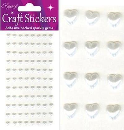 Oaktree - Stickers Parel Hartjes Wit (per vel) 6mm - Valentijnsdag versiering - Valentijnsdag cadeau - valentijnsdag