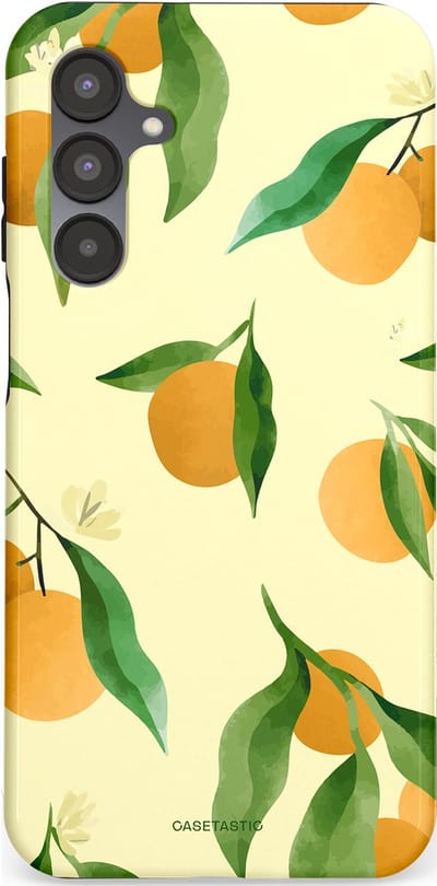 Casetastic Hoesje Geschikt voor Samsung A16 - Stijlvolle Beschermende Duo-layer Case - Bladrijke Sinaasappel