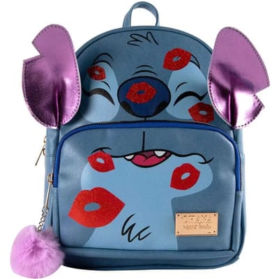 Stitch kisses - kleine rugzak - 27cm x 21cm - dubbele ritssluiting - 3 vakken