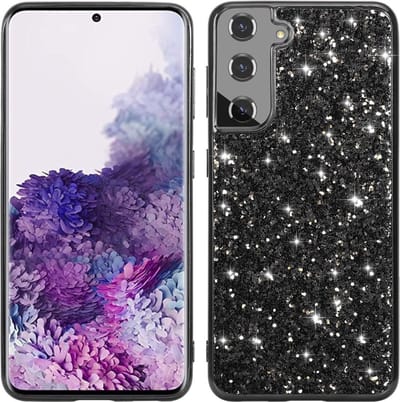 Coverup Hoesje - Geschikt voor Samsung Galaxy S23 Hoesje - Coverup Glitter Back Cover - Zwart