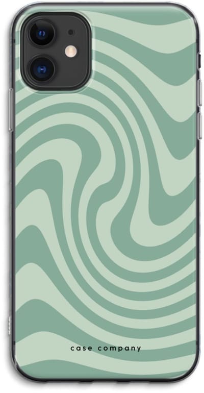 Case Company® - Hoesje geschikt voor iPhone 11 hoesje - Swirl Groen - Soft Cover Telefoonhoesje - Bescherming aan alle Kanten en Schermrand