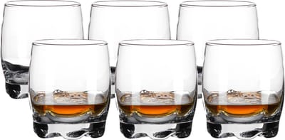 LAV whisky/water/drinkglazen Adora - verdikte bodem - 6x stuks - 290 ml - tumbler glazen