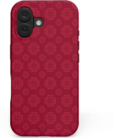 Casetastic hoesje geschikt voor Apple iPhone 16 - MagSafe - Dubbellaagse bescherming - Oosters Rood - Fashion Case - Bordeaux