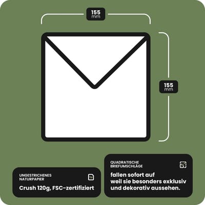 Netuno 100 vierkante enveloppen lichtgroen 155x155mm 120g Crush Kiwi voor uitnodigingen bruiloft Kerstmis verjaardag Pasen