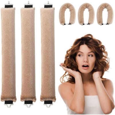 3PCS Geen warmte haar krultang kit voor lang haar Hitteloze haar krultang Slaap 's nachts haarrollers Golvend 0