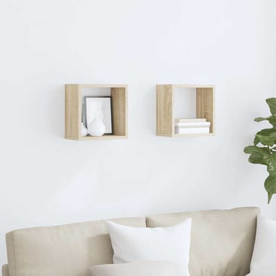 vidaXL - Wandschappen - kubus - 2 - st - 26x15x26 - cm - sonoma - eikenkleurig