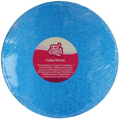 FunCakes Cake Drum Rond - Blauw - Ø25 cm / 12 mm - Taartonderlegger - Taartkarton