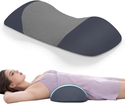 Orthopedisch Lendensteun Kussen van Geheugenschuim voor Bureau, Auto en Bed, Ademend en Comfortabel, 55 x 26 x 11 cm (Zwart)