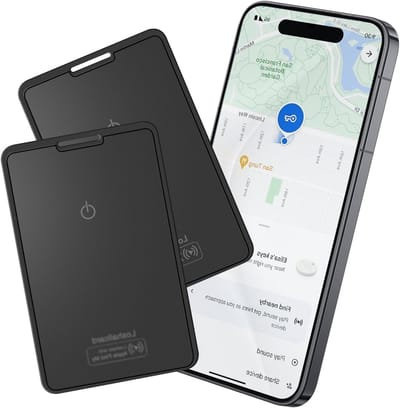 Set van 2 Item Trackers voor Wallets, Geschikt voor Apple Find My, Ideaal voor Paspoorten, Koffers en Tassen, Niet Oplaadbaar, Lange Batterijduur