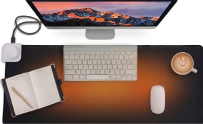 Caryota Verwarmde Muismat - Verhitte Bureau Onderlegger - 35°C Tot 60°C - Auto-Sleep Functie - 80 cm x 33 cm - Temperatuur Display - Meteen Warm