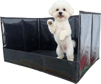 Hondenpotje voor binnen - Huisdiertoilet Puppy - Zindelijkheidstraining - Verhoogde anti-lek rand - 57x38.6x30.5cm - Zwart
